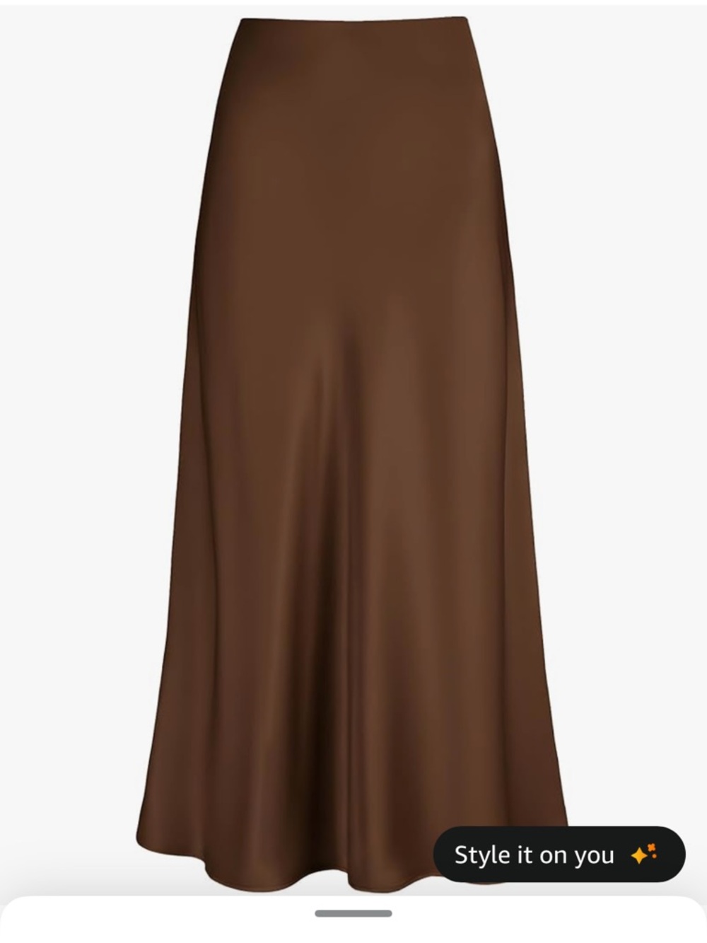Women’s Brown Satin A-Line Skirt